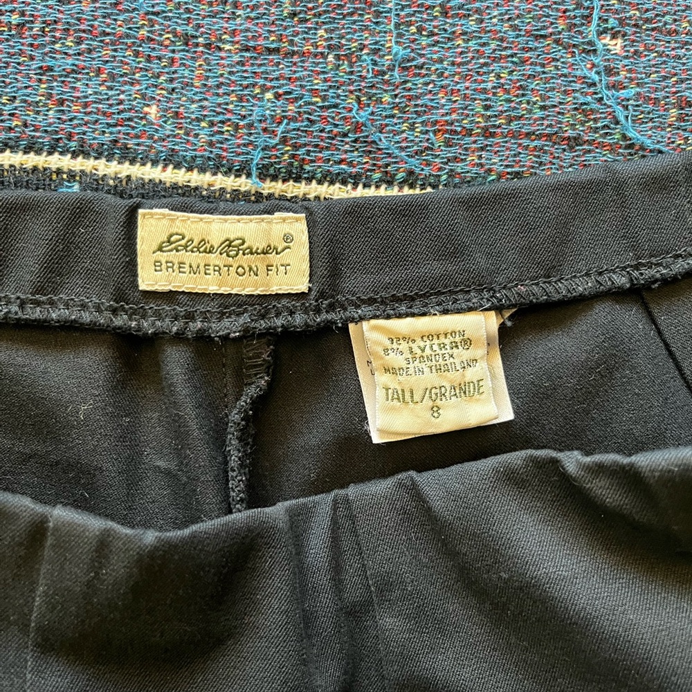 Eddie Bauer Black Bremerton Fit Stretch Pants Women’s 8 Tall Classic Minimalist - Picture 14 of 15